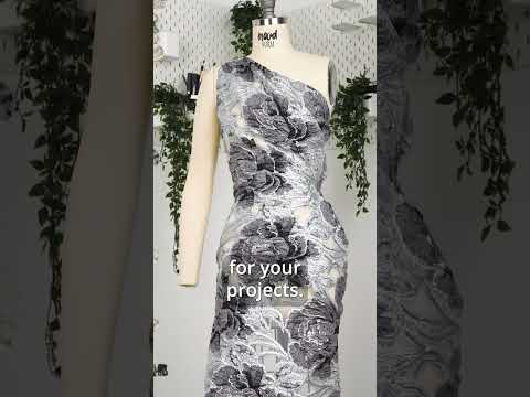 Metallic Gold, Beige and Black Floral Luxury Burnout Brocade - Image 6 of 6