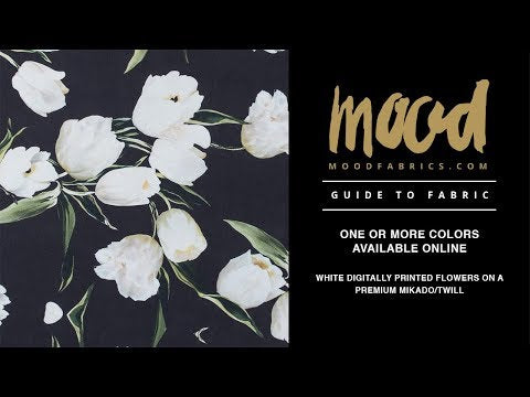 Rosewater and Whisper White Digitally Printed Flowers on a Premium Mikado/Twill