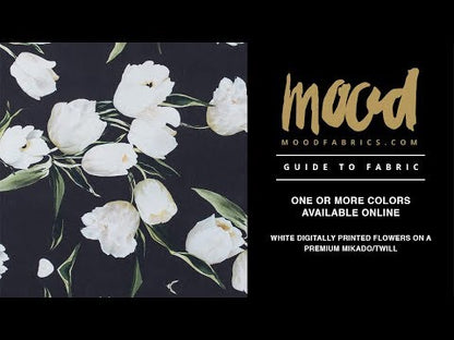 Rosewater and Whisper White Digitally Printed Flowers on a Premium Mikado/Twill
