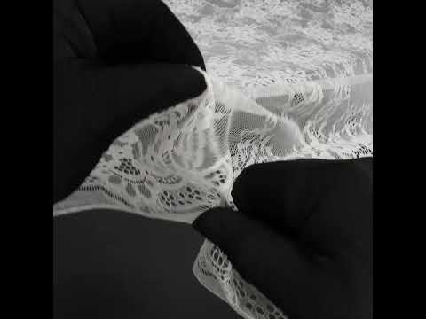 Famous Australian Designer Cream Floral Re-Embroidered Nylon and Cotton Lace