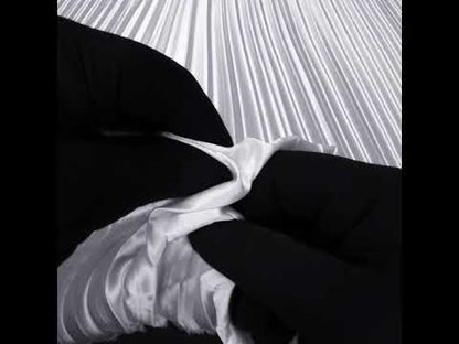 Pleated Stretch Satin - White - Andreas Collection