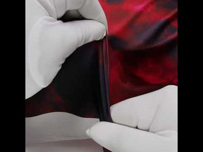 Polyester Satin - Red, Pink and Black Spotted Abstract - Mood Exclusive Nebula Storm Print