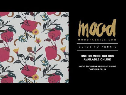 Cotton Poplin - Pink Sorbet Shapes and Flowers - Midnight Swing Print - Mood Exclusive Avenable Collection