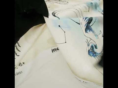 Cotton Voile - Beige Celestial Birds - Apollo's Disguise Beige Print - Mood Exclusive Gaia Collection