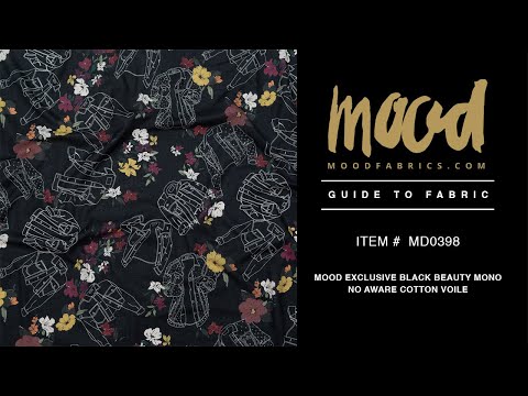 Cotton Voile - Black Beauty Jackets and Flowers - Mono No Aware Print - Mood Exclusive Kenko Collection