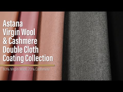 Virgin Wool and Cashmere Double Cloth Coating - Heathered Beige - Astana Collection