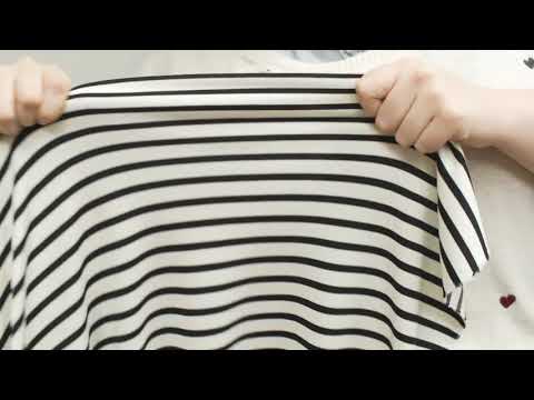 Ecru/Black Saint James Striped Ponte Knit