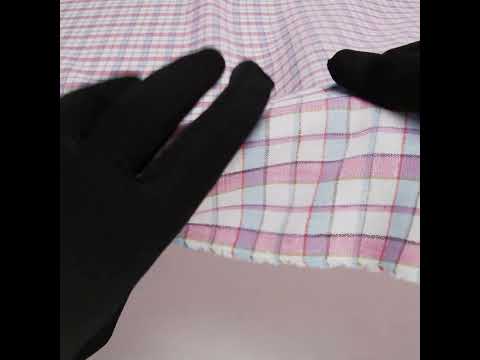 Lightweight Linen Woven - White, Baby Pink and Baby Blue Plaid - Image 6 of 6