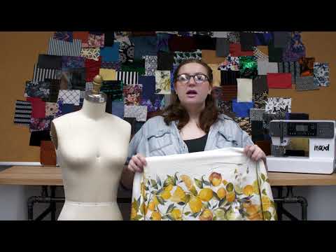 Stretch Cotton Sateen - Yellow and Green Fruit Vine - Panier de Fruits Print - Mood Exclusive Jacques Collection