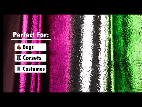 Crinkled Mirror Vinyl with Fabric Backing - Fuchsia - Ingot Collection