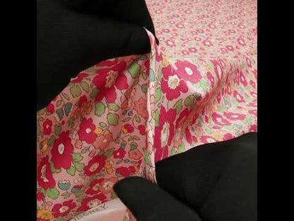 Liberty Fabrics Tana Lawn® - Betsy Meadow Pink - Baby Pink, Bright Pink and Green Illustrated Floral