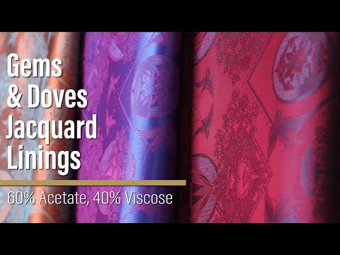Gems and Doves Jacquard Lining - Aqua and Purple Bi-Color