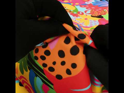 Recycled Polyester Swim Trunk Fabric - Fruit and Flowers - Papaya Fever Print - Mood Exclusive Malibu Collection - Image 6 of 7