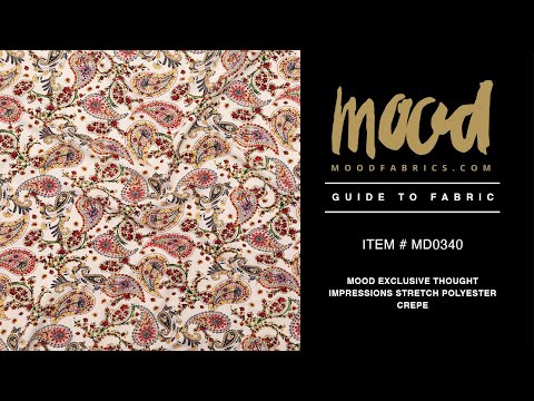 Stretch Polyester Crepe - White Paisleys - Thought Impressions Print - Mood Exclusive Kenko Collection - Image 5 of 5