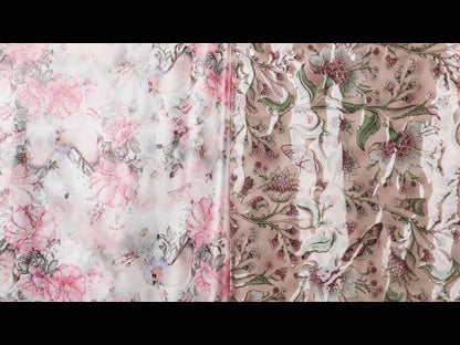 Pink, Green and White Beetles and Flowers Lightweight Translucent Vinyl