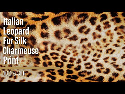 Silk Charmeuse Print - Beige and Black Leopard Fur - Made in Italy