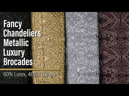 Metallic Luxury Brocade - Bright Silver Fancy Chandeliers