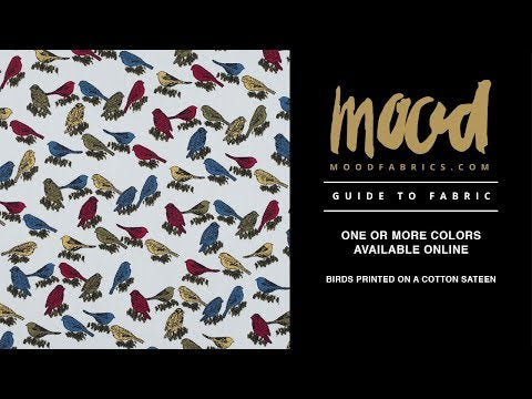 White Birds Printed on a Cotton Sateen