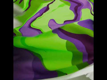 Stretch Cotton Sateen - Purple and Green Abstract - Seen and Unseen Print - Mood Exclusive Groove Collection