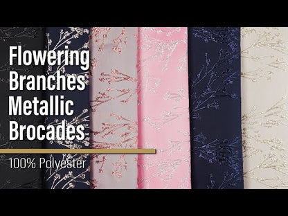 Metallic Brocade - Mauve and Pink Flowering Branches