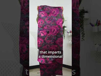 Metallic Fuchsia, Teal and Black Garden of Abstraction Luxury Brocade