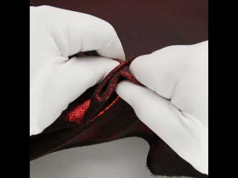 Metallic Foiled Uneven Stretch Rib Knit - Red on Black - Estelle Collection