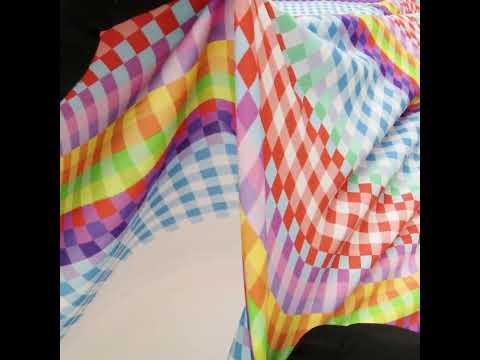 Cotton Voile - Rainbow Checkers - Picnic Patisserie Print - Mood Exclusive Sugar Collection