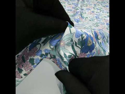 Liberty Fabrics Tana Lawn® - Clarabell Blue - Sky Blue, Teal and Baby Pink Floral