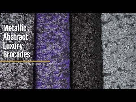 Metallic Black Abstract Luxury Brocade