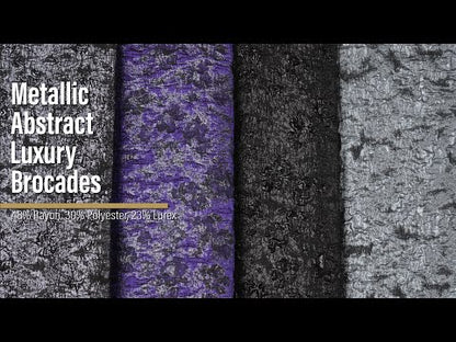 Metallic Black Abstract Luxury Brocade