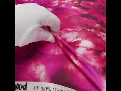 Rayon Challis - Hot Pink, Purple and Charcoal Abstract Tie Dye - Mood Exclusive Pigment Pulse Print