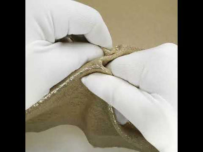 Metallic Foiled Uneven Stretch Rib Knit - Gold on Taupe - Estelle Collection
