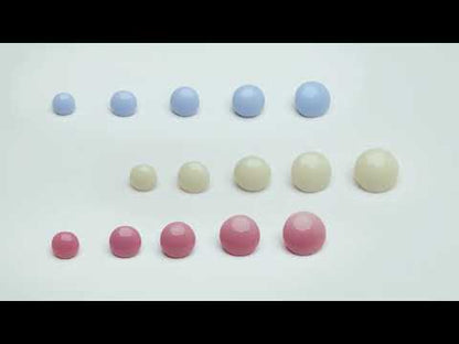 European Baby Blue Self Back Glass Button - 14L/9mm