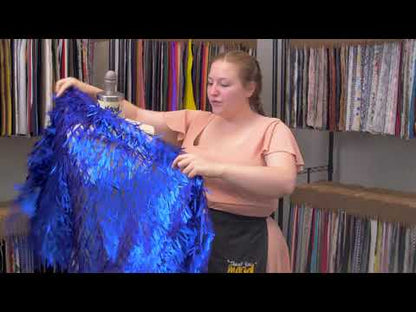 Soft Tulle with Fringe Sequins - Dull Royal Blue - Phryne Collection