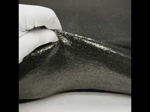 Metallic Foiled Uneven Stretch Rib Knit - Light Gold on Black - Estelle Collection