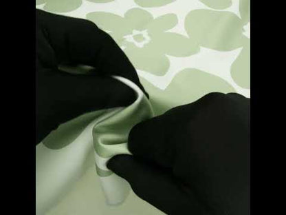 Brushed Cotton Woven - White and Sage Green Big Simple Flowers - Mood Exclusive Floral Figures Print