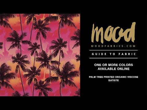 Organic Viscose Batiste - Green and Blue Palm Trees
