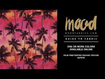 Organic Viscose Batiste - Green and Blue Palm Trees
