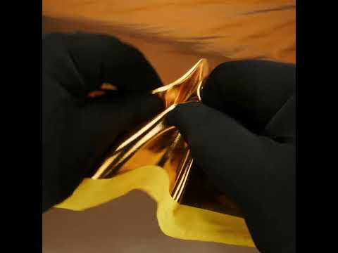 Knit Faux Leather with PET Anodized Aluminum Film - Gold - Elizabeth Collection - Image 6 of 6