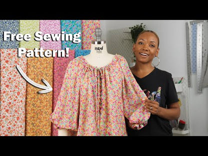 Viscose Georgette - Blue and Purple Floral - Isola Bella Print - Mood Exclusive Secret Garden Collection