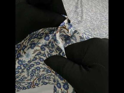 Liberty Fabrics Tana Lawn® - Empress Blue - Blue and Russet Trailing Cherry Blossoms