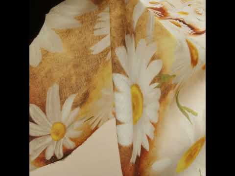 Medium Weight Linen Woven Print - Sun Yellow and White Daisies - Image 6 of 6