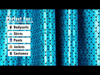 Yaya Han Holographic Foiled Stretch Spandex Polyester Jersey - Metallic Turquoise Fish Scales - Cosplay Collection