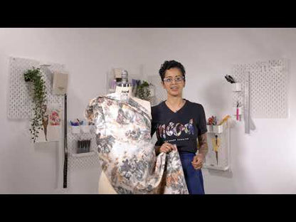 Stretch Paisley Jacquard - Orange and White Abstract - Eternal Rockwell Print - Mood Exclusive Harvest Collection