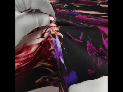 Polyester Mikado - Black, Pink and Purple Abstracted Melting Flowers - Mood Exclusive Surreal Symphony Print