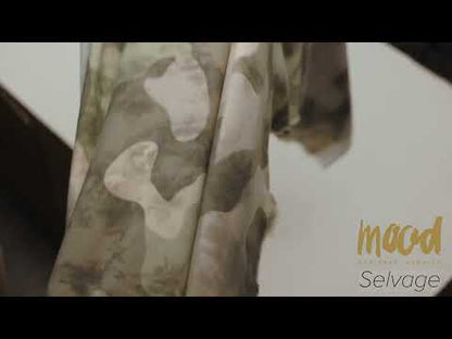 Tea, Beige and Brown Mottled Camouflage Rayon and Polyester Jersey