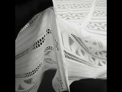 Corded Lace - Ivory Geometric Stripes - Image 6 of 6