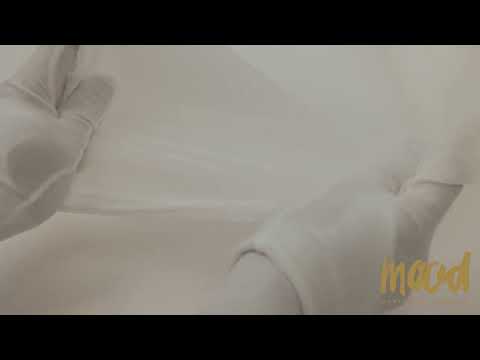 Famous Australian Designer Ivory Shirred Silk and Bamboo Chiffon - Image 6 of 6