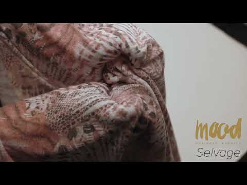 Rose, White and Brown Animal Motley Polyester and Rayon Open Sweater Knit