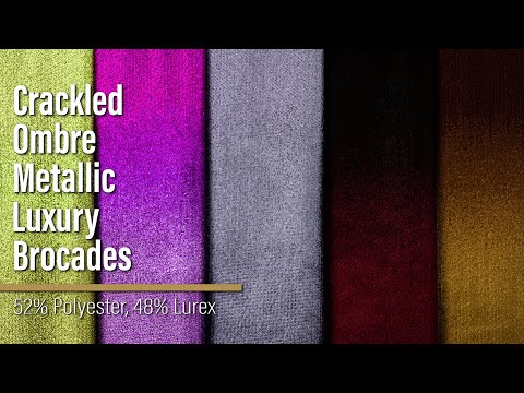 Metallic Luxury Brocade - Gray and Navy Crackled Ombre - Image 6 of 6